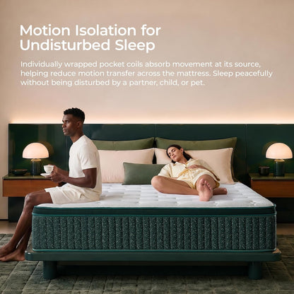14 Inch Queen Hybrid Mattress, Medium Firm, Gel Foam, Motion Isolation8