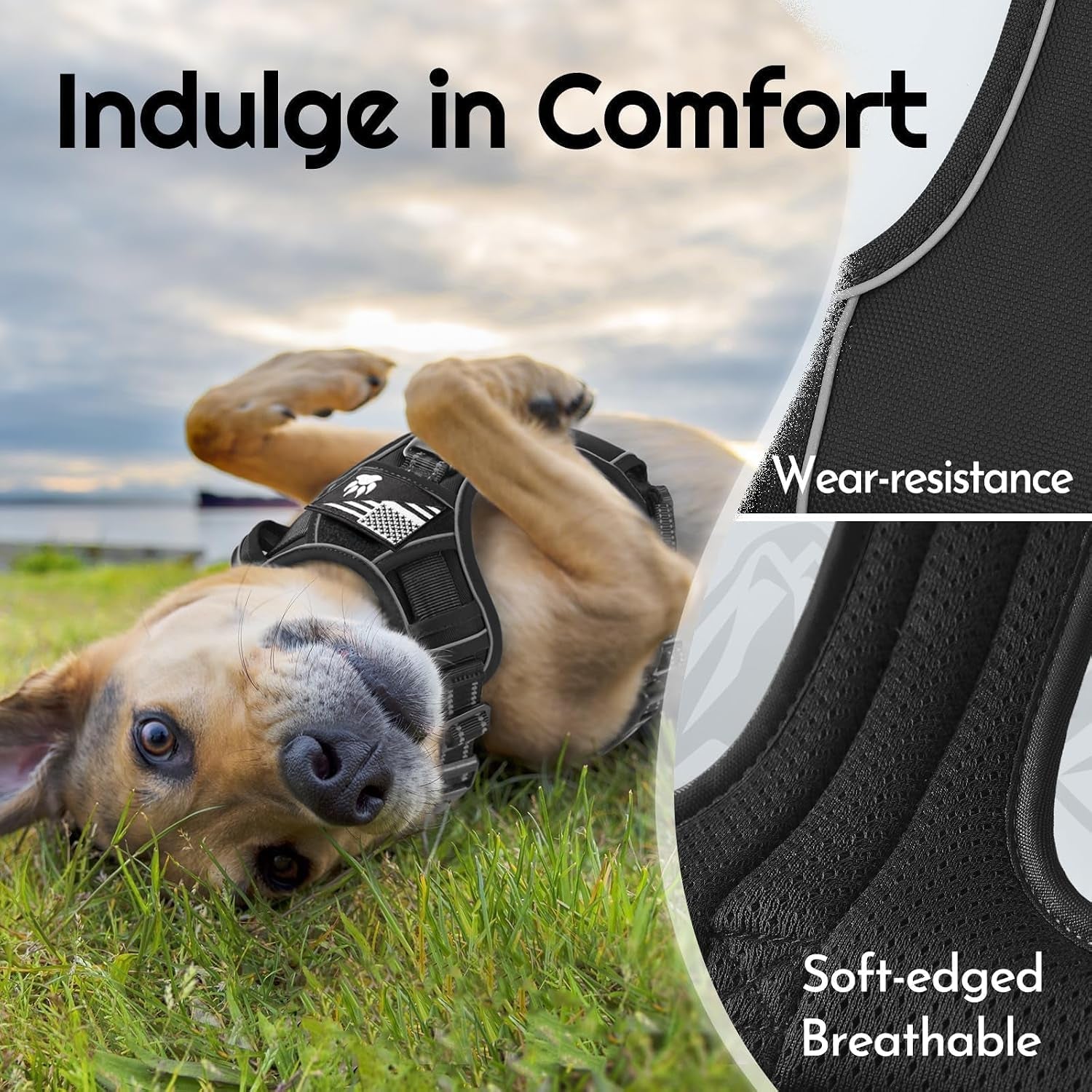 eagloo-dog-harness-no-pull-for-large-dogs-easy-on-off-with-3-buckles-no-choke-with-front-clip-adjustable-fit-molle-system-reflective-vest-easy-control-for-walking-black-large