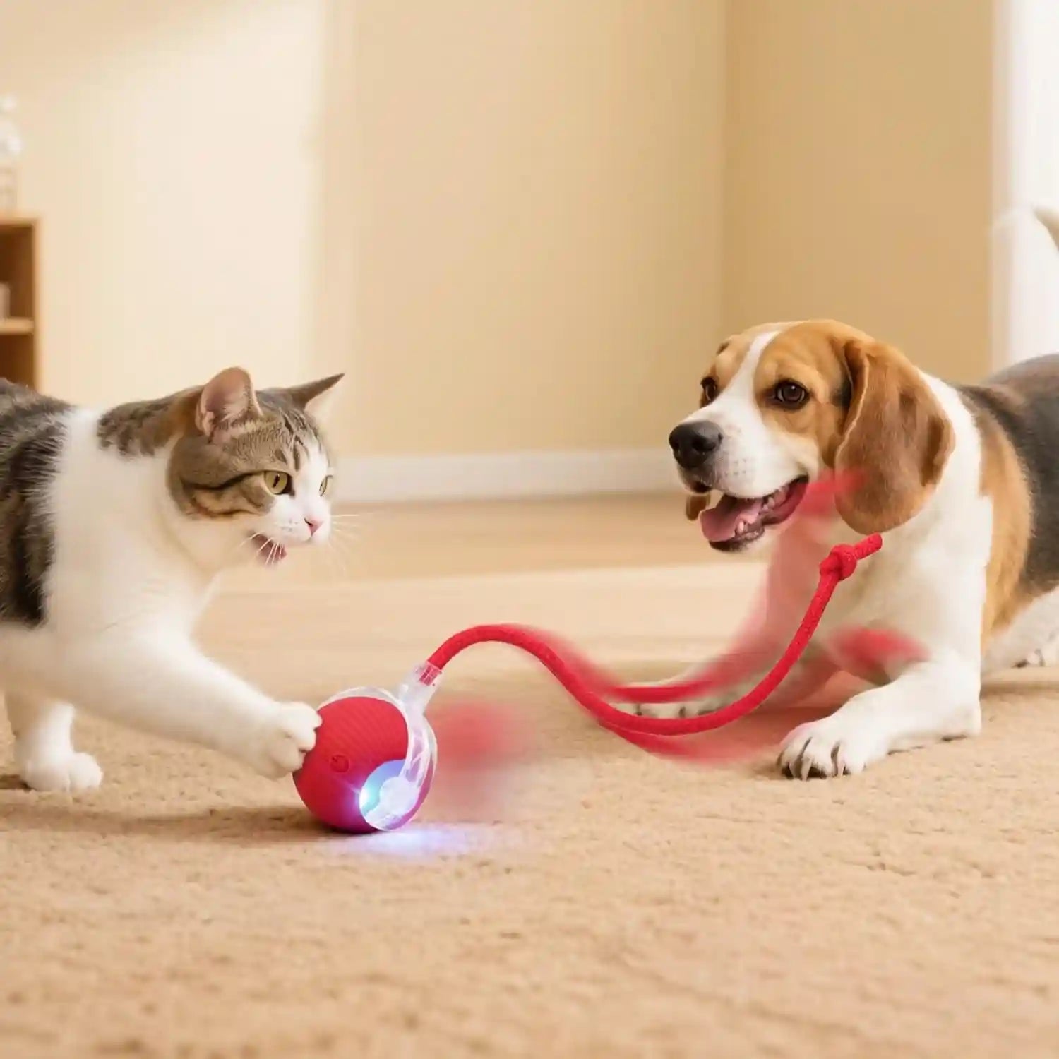 smart-interactive-automatic-electric-rolling-moving-rechargeable-motion-activated-self-play-electronic-stimulation-chase-teaser-ball-toy-with-rope-for-indoor-bored-adult-cat-and-dog-red