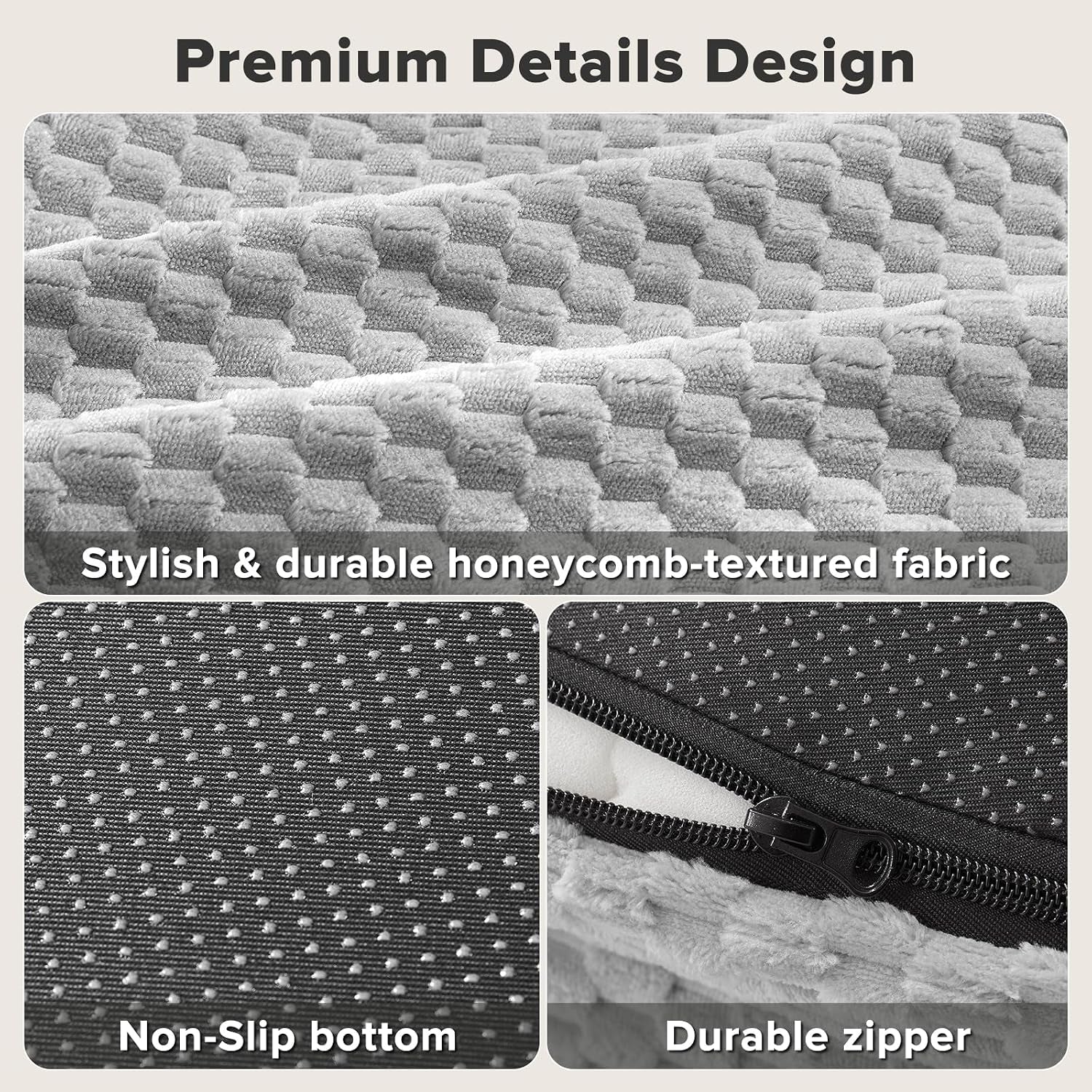 joejoy-xl-orthopedic-dog-beds-large-sized-dog-extra-large-washable-waterproof-oval-large-dog-bed-with-removable-cover-egg-crate-foam-pet-bed-with-bolster-non-skid-bottom-light-grey-42x31