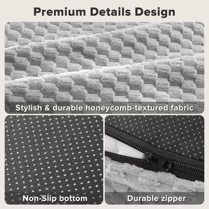 JOEJOY XL Orthopedic Dog Beds Large Sized Dog, Extra Large Washable Waterproof Oval Large Dog Bed with Removable Cover, Egg-Crate Foam Pet Bed with Bolster & Non-Skid Bottom, Light Grey, 42''X31''7