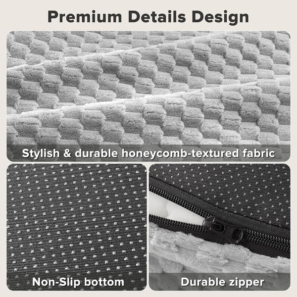 JOEJOY XL Orthopedic Dog Beds Large Sized Dog, Extra Large Washable Waterproof Oval Large Dog Bed with Removable Cover, Egg-Crate Foam Pet Bed with Bolster & Non-Skid Bottom, Light Grey, 42''X31''7