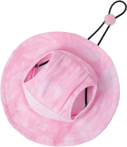 Pet Hat with Ear Holes Sunscreen Baseball Cap Suitable for Small and Medium-Sized Dogs Outdoor Climbing Hat in Summer Pet Products (Pink, Large)1