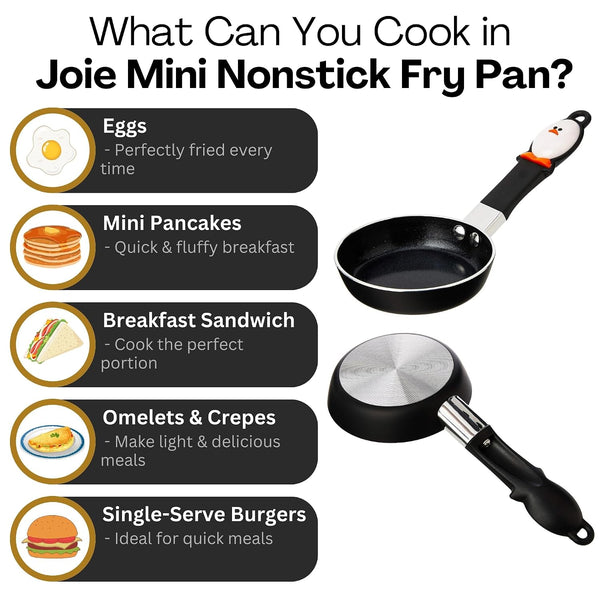 Mini Egg Frying Pan, Small Nonstick Skillet, Heat-Resistant Handle, Perfect Breakfast for One, Ideal for Egg Sandwiches and Pancakes, 4.5 Inch, Bpa-Free, Pfoa-Free3