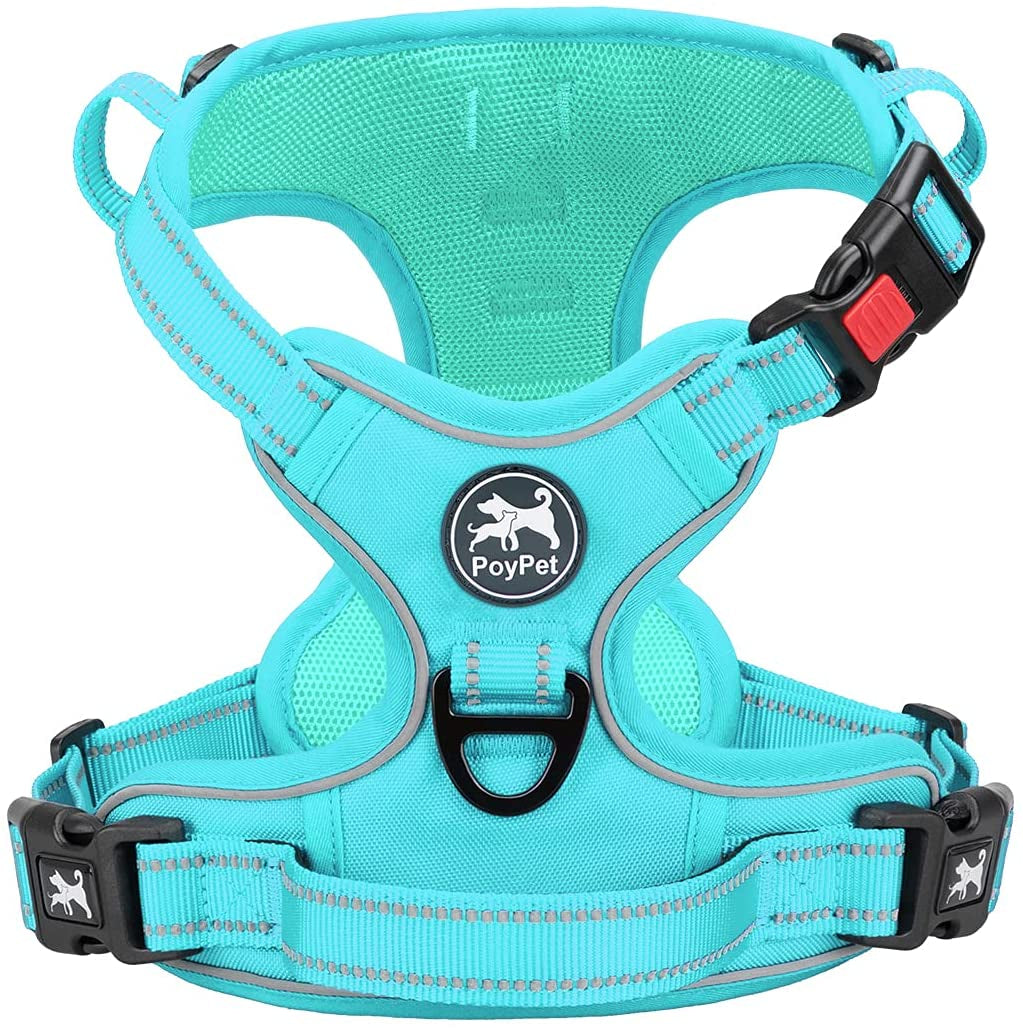 poypet-no-pull-dog-harness-no-choke-front-lead-dog-reflective-harness-adjustable-soft-padded-pet-vest-with-easy-control-handle-for-small-to-large-dogspink-medium