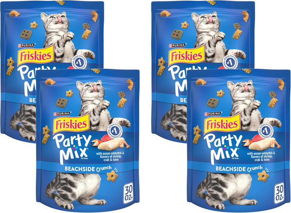 Purina Friskies Cat Treats, Party Mix Beachside Crunch - 30 Oz. Pouch15
