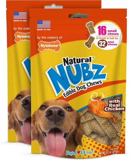 Nylabone Nubz Natural Dog Treats Made with Real Chicken, Small, 4 Count | Long Lasting Dog Chews, Made in USA, Limited Ingredients, Highly Digestible, Dog Dental Treats for Small Dogs up to 30 Lbs12