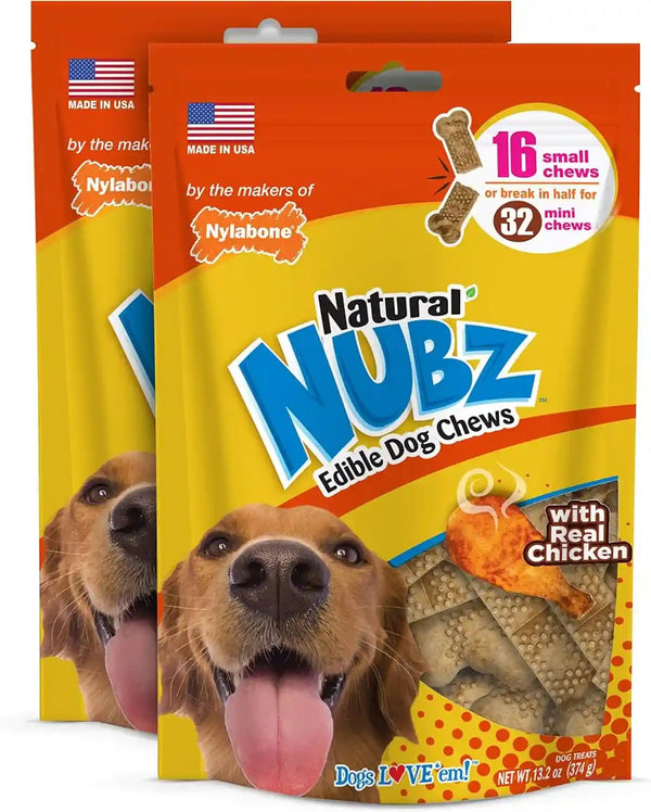 Nylabone Nubz Natural Dog Treats Made with Real Chicken, Small, 4 Count | Long Lasting Dog Chews, Made in USA, Limited Ingredients, Highly Digestible, Dog Dental Treats for Small Dogs up to 30 Lbs12
