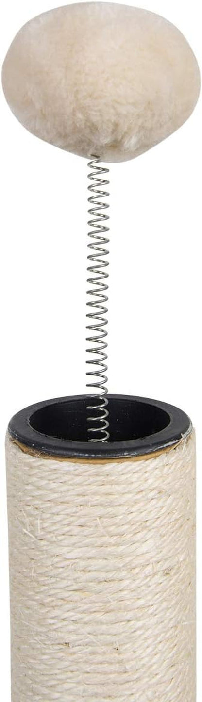 Cat Scratching Post with Carpet Botton Base and Spring Teasing Toy Ball for Indoor Cats and Kittens Grey6