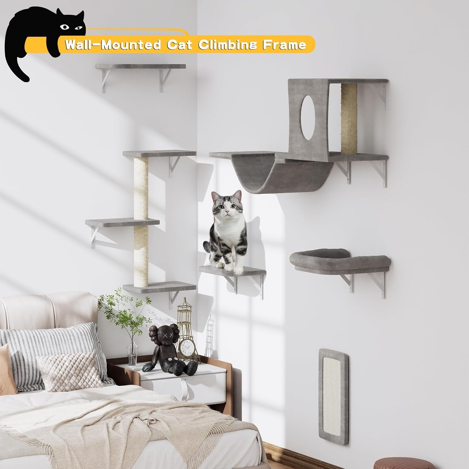 nunu-lab-wall-mounted-cat-furniture-set-6-pcs-climber-set-with-house-bridge-steps-scratcher-board-diy-walls-playground-indoor-cat-shelves-gray