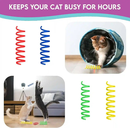 SPOT Colorful Springs Cat Toys – 3" Bouncy Coils for Indoor Cats & Kittens to Swat, Chase & Bite, Safe Lightweight Plastic, Interactive Enrichment Toys, 10-Pack Multi-Color8