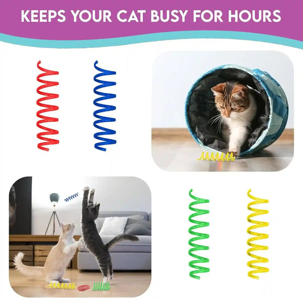 SPOT Colorful Springs Cat Toys – 3" Bouncy Coils for Indoor Cats & Kittens to Swat, Chase & Bite, Safe Lightweight Plastic, Interactive Enrichment Toys, 10-Pack Multi-Color8