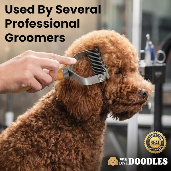 Dematting Comb for Dogs, Undercoat Rake Grooming Tool for Matted Pet Hair | Best Dematting Brush for Doodles & Poodles, Detangling De Matted Hair, Tool for Removing Shedding Fur, Cat Deshedder Brushes4