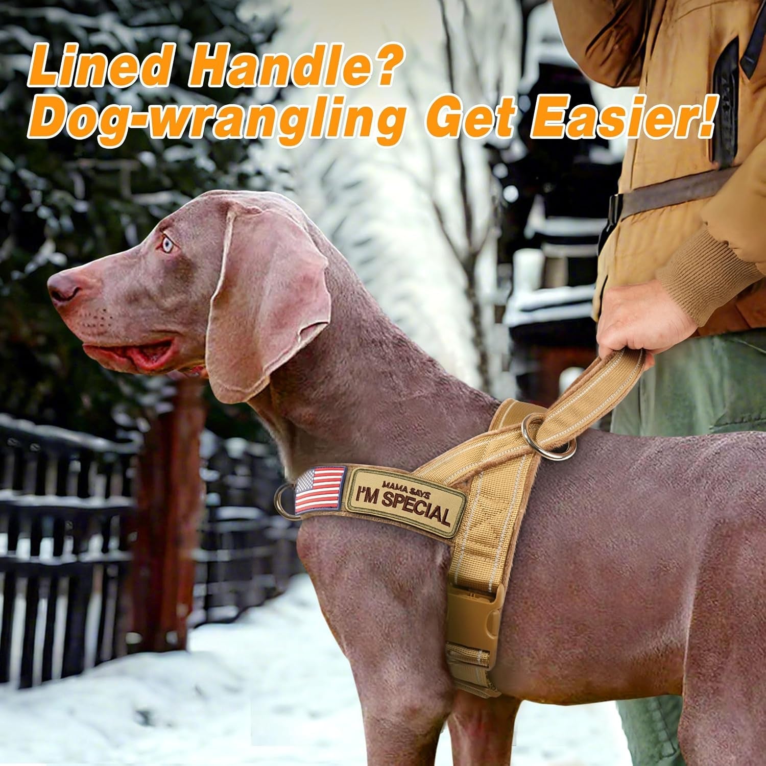forestpaw-no-pull-dog-harness-with-large-handle-comfortable-l-brown-adjustable-fits-chest-26-31-50-80-lbs-slip-on-quick-release-easy-control-soft-padded-for-medium-large-dogs-walking-training
