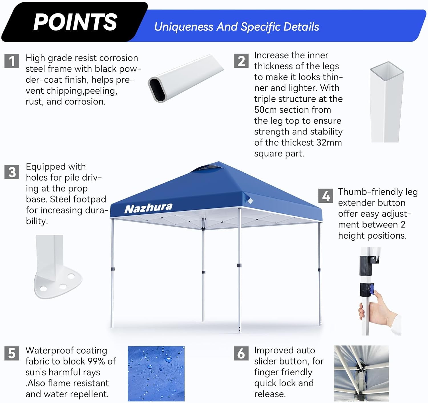 10-x-10-pop-up-canopy-tent-with-sand-weight-bag-freestanding-sun-shelter-for-picnic-and-camping-one-person-setup-and-height-adjustable-blue