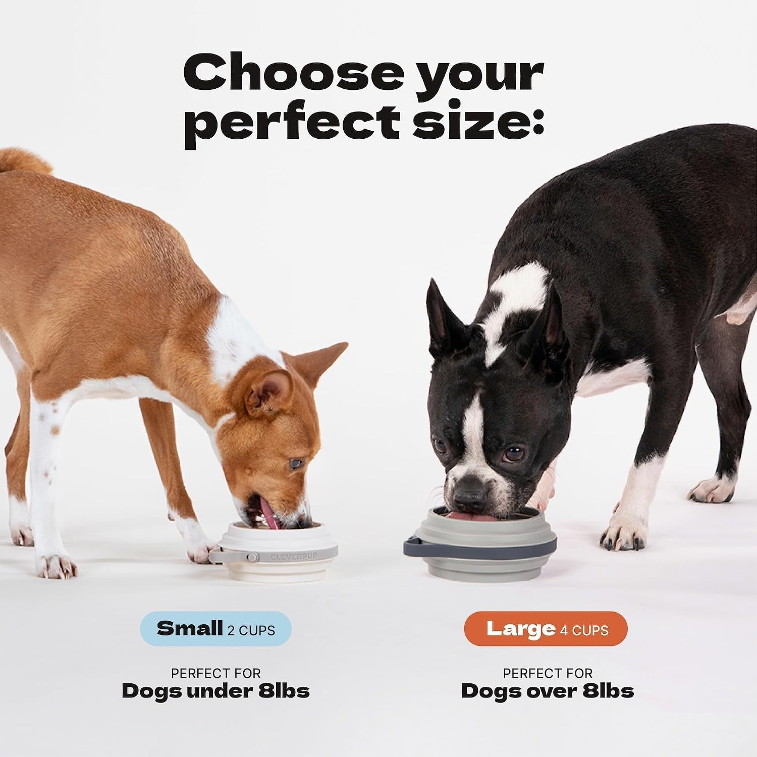 cleverpup-nomad-large-collapsible-travel-dog-bowl-4-cup-bpa-free-silicone-for-medium-large-dogs-portable-food-water-dishwasher-safe-sand