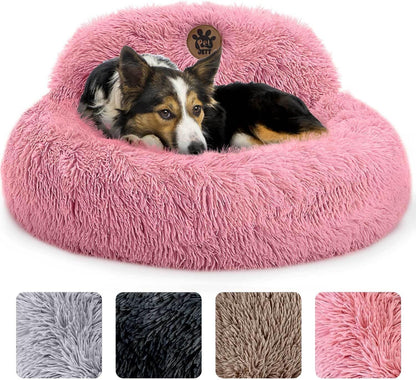 Petjett Calming Dog Bed Medium Size Dog - 30'' Donut Bed, Washable Dog Bed, Anti-Slip & Super Soft Fluffy Plush round Dog Bed, Anti-Anxiety Premium Comfort Pet Bed, Fits Dogs Upto 45 Lbs - Dark Grey25