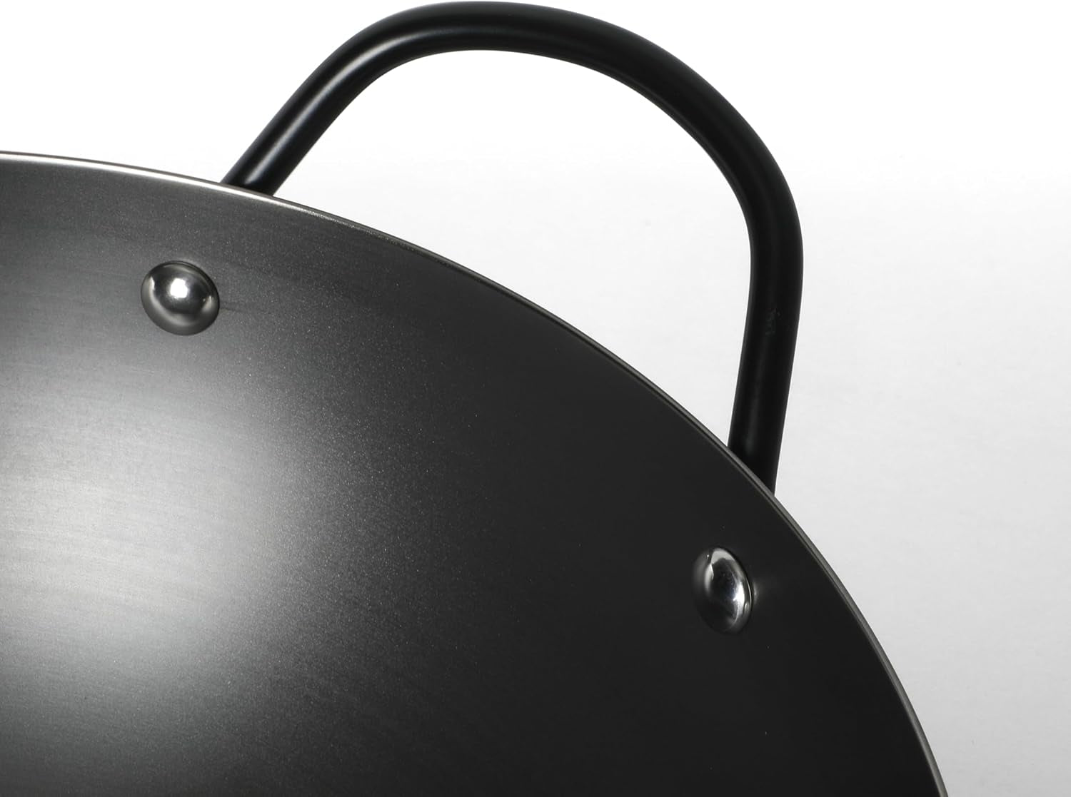 chisholm-13-5-inch-carbon-steel-nonstick-wok-pfas-free-wok-pan-flat-bottom-stir-fry-pan-with-long-walnut-wood-handle-helper-handle-black