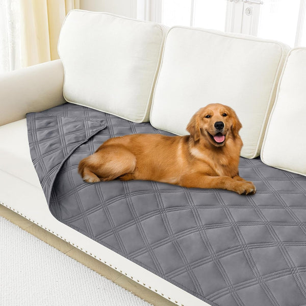 Smiry Waterproof Dog Bed Cover, Reversible Pet Blanket for Sofa Couch | Soft Washable Dog Blanket, Leakproof Couch Cover for Dogs Cats & Furniture Protection, 52X82, Grey/Dark Grey24
