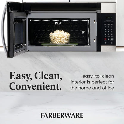 1.7 Cu. Ft. Over-The-Range Microwave Oven – 1000 Watts Power, Auto Cook Settings, Defrost, Easy Clean and Child Safety Lock - Stainless5