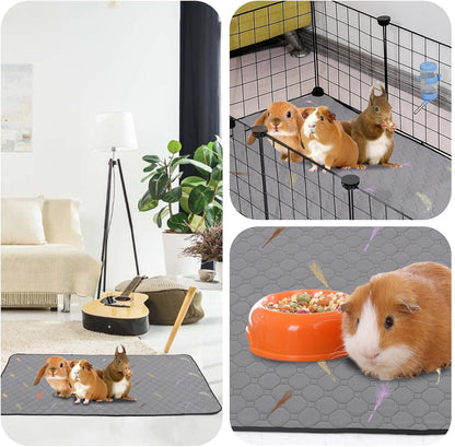 2Pcs Guinea Pig Cage Liners,Guinea Pig Fleece Cage Liners24''X48'' Super Absorbent Washable Pee Pads Reusable for Rabbit Hamster Chinchilla6