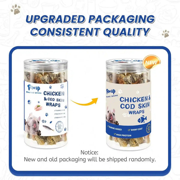 PAWUP Dog Treat Chicken Wrapped Cod Skins, Fish Chews Rolls for Medium Dogs, Healthy, Rawhide-Free, 12.5 Oz8