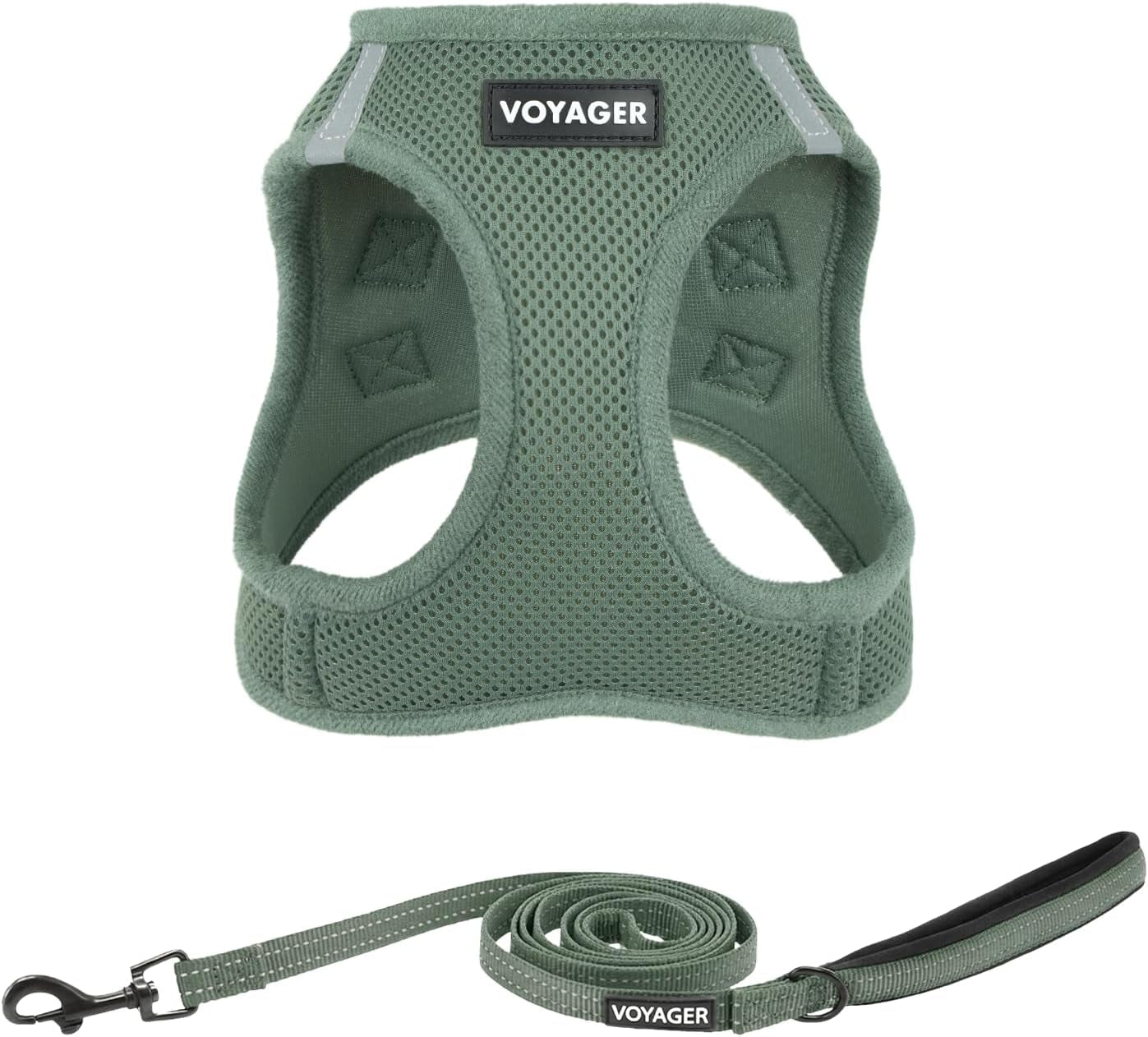 best-pet-supplies-voyager-step-in-air-all-weather-mesh-harness-and-reflective-dog-5ft-leash-combo-with-neoprene-handle-for-small-medium-and-large-breed-puppies-baby-blue-small