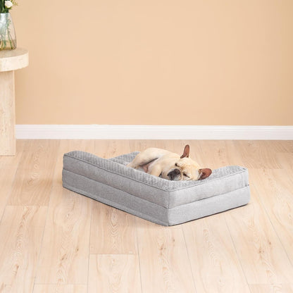 EHEYCIGA Orthopedic Dog Bed Medium Size Dogs, Memory Foam Dog Bed with Washable Removable Cover, Waterproof Pet Sofa Couch for Crate with Nonskid Bottom, 30X20X6, Grey9