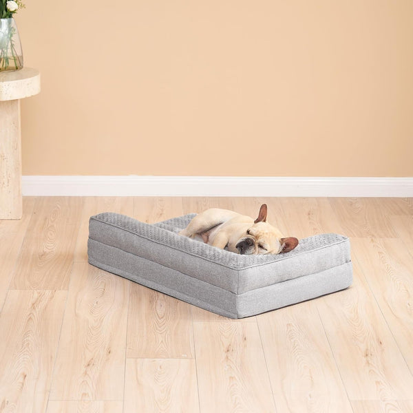 EHEYCIGA Orthopedic Dog Bed Medium Size Dogs, Memory Foam Dog Bed with Washable Removable Cover, Waterproof Pet Sofa Couch for Crate with Nonskid Bottom, 30X20X6, Grey9