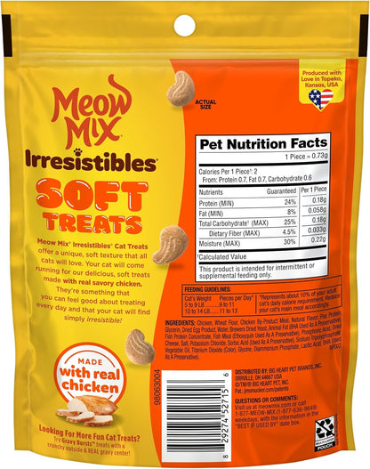 Meow Mix Irresistibles, Soft Cat Treats with White Meat Chicken, 3 Oz. Bag6