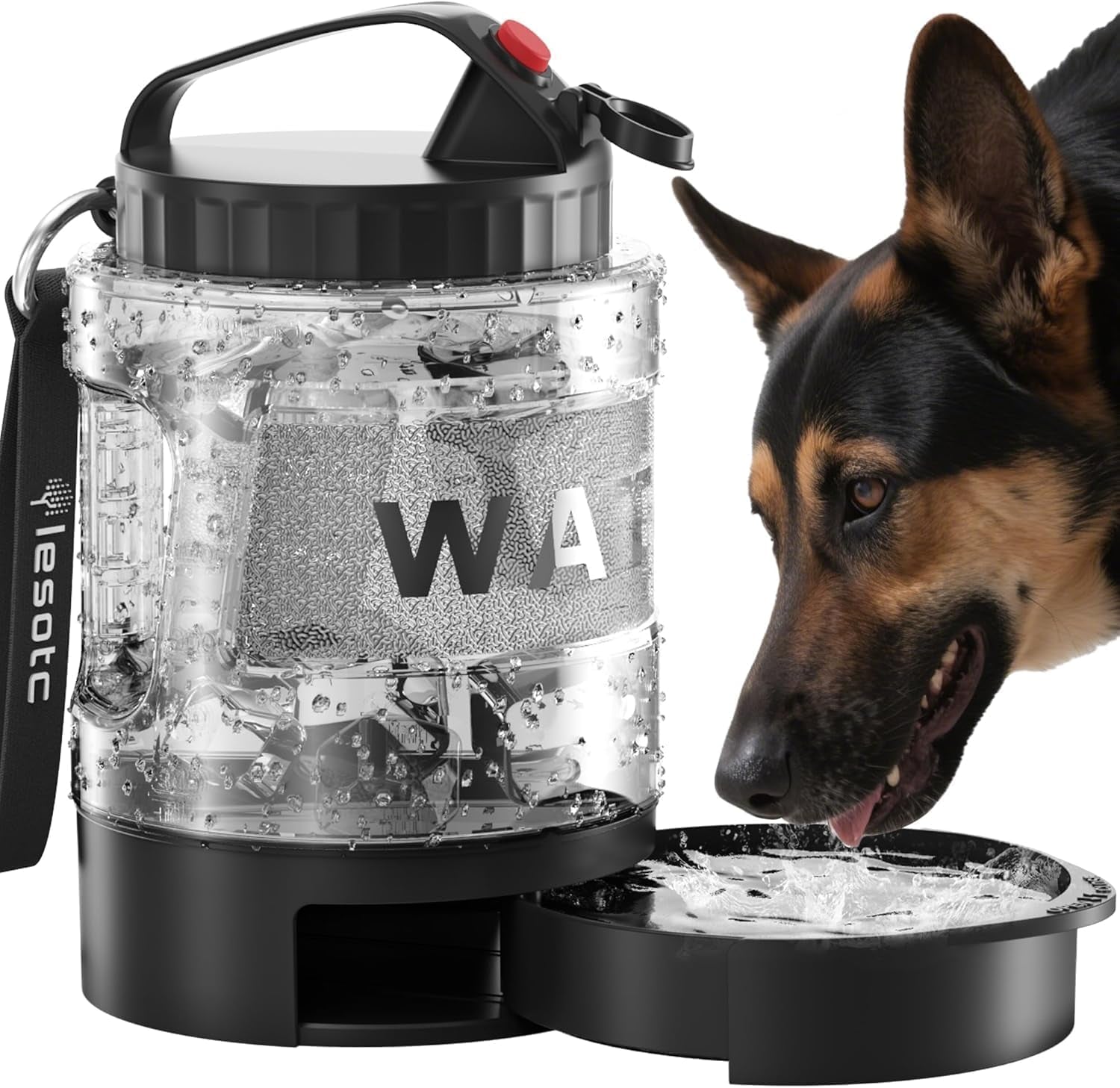 lesotc-portable-dog-water-bowl-dispenser-77oz-travel-water-bottle-with-pop-out-drinking-bowl-no-spill-design-for-camping-hiking-car-rides-keep-your-dog-hydrated-anywhere-black