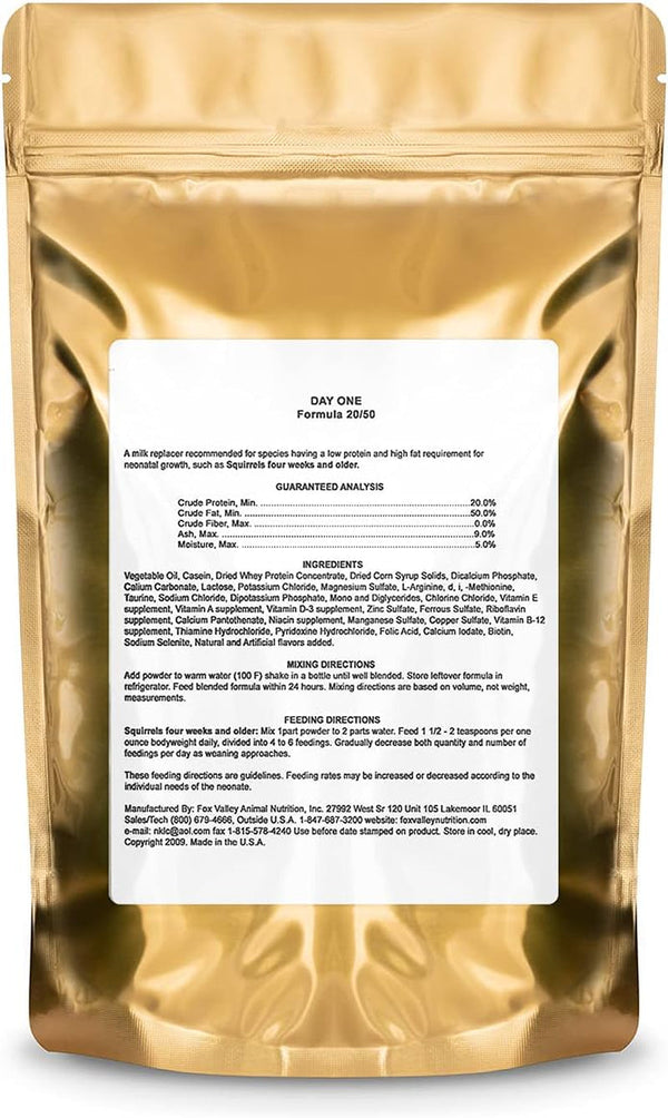 Fox Valley Day-One 20/50 Formula for Squirrels, 1 Lb. | All Human Grade Ingrediants2