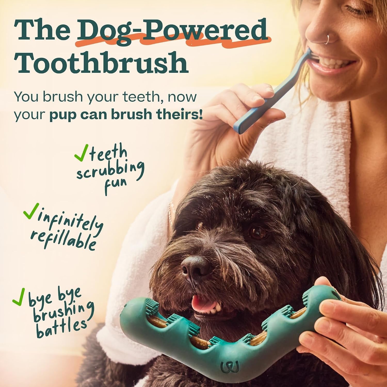 woof-bite-n-brush-dog-dental-chew-toy-for-small-dogs-10-25-lbs-dog-toothbrush-toy-v-shaped-design-reusable-easy-to-clean-dental-dog-toy