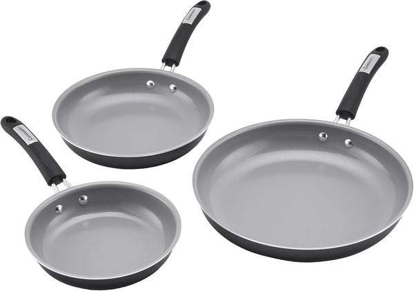 , 3-Pc Classic Ceramic Nonstick Skillet Set, Amazon Exclusive, 35C22-3BK1