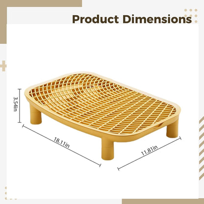 18.1 in Cat Litter Box Platform, Anti-Tracking Step, Yellow, Easy Clean4