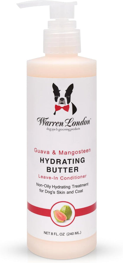 Warren London Hydrating Butter Leave in Pet Conditioner for Dogs | Lotion for Skin and Coat | Aloe Puppy & Dog Conditioner for Hair Detangler, Dry Skin, & Pet Fur Dandruff | Made in USA | Guava 8Oz1