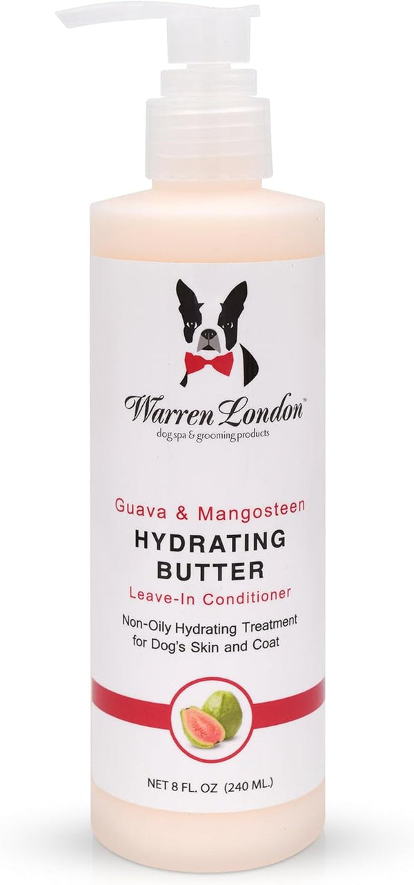 Warren London Hydrating Butter Leave in Pet Conditioner for Dogs | Lotion for Skin and Coat | Aloe Puppy & Dog Conditioner for Hair Detangler, Dry Skin, & Pet Fur Dandruff | Made in USA | Guava 8Oz1