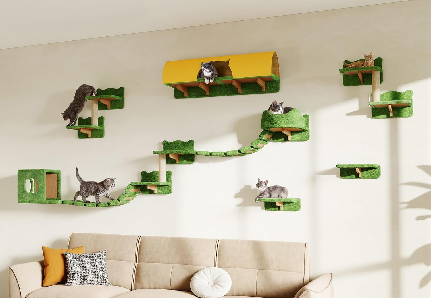 9-in-1-cat-wall-shelves-cat-wall-furniture-set-with-bridge-beige-wall-mounted-cats-shelf-for-space-saving-multi-level-cat-climbing-systems-for-16-inch-drywall-with-scratching-posts-condos
