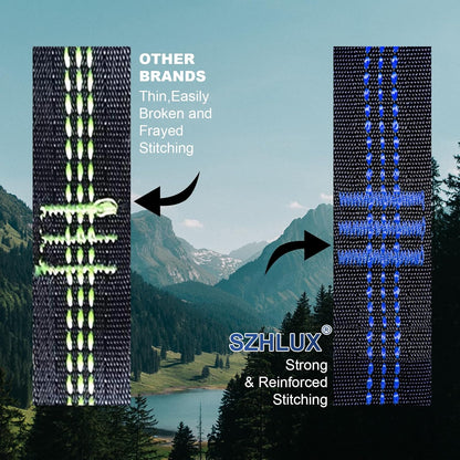 Hammock Straps for Trees - Set of Two 10Ft Long, with 38 Loops & 2 Carabiners| Essential Hammock Accessories2