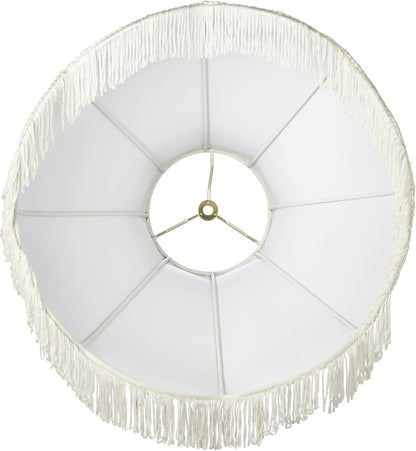 Large Cream Scallop Dome Lamp Shades 6X17X12X11 (Spider) Set of 2 | 6" Top X 17" Bottom X 11" High Replacement for Table + Floor Lamps Hardback Shade Pre-Assembled Floral Harp + Finial5
