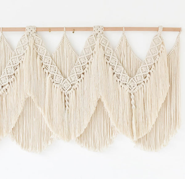 Macrame Wall Hanging Wedding Hanger Tassel Knotting Boho Decor 47"W*25"L | Cotton Rope, Bedroom Wall Art, Dorm Room Accent, Apartment Decor, Home Interior, Wedding Backdrop, Housewarming Gift6