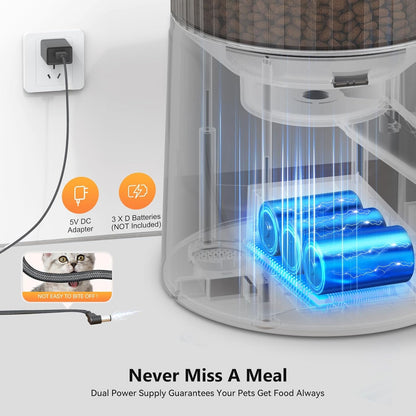Automatic Cat Feeder: 4L Timed Cats Food Dispenser Programmable | Easy to Set, Dual Power, Precise Portion, Auto Pet Feeder with Desiccant Bag, Detachable Washable for Cats and Small Dog5