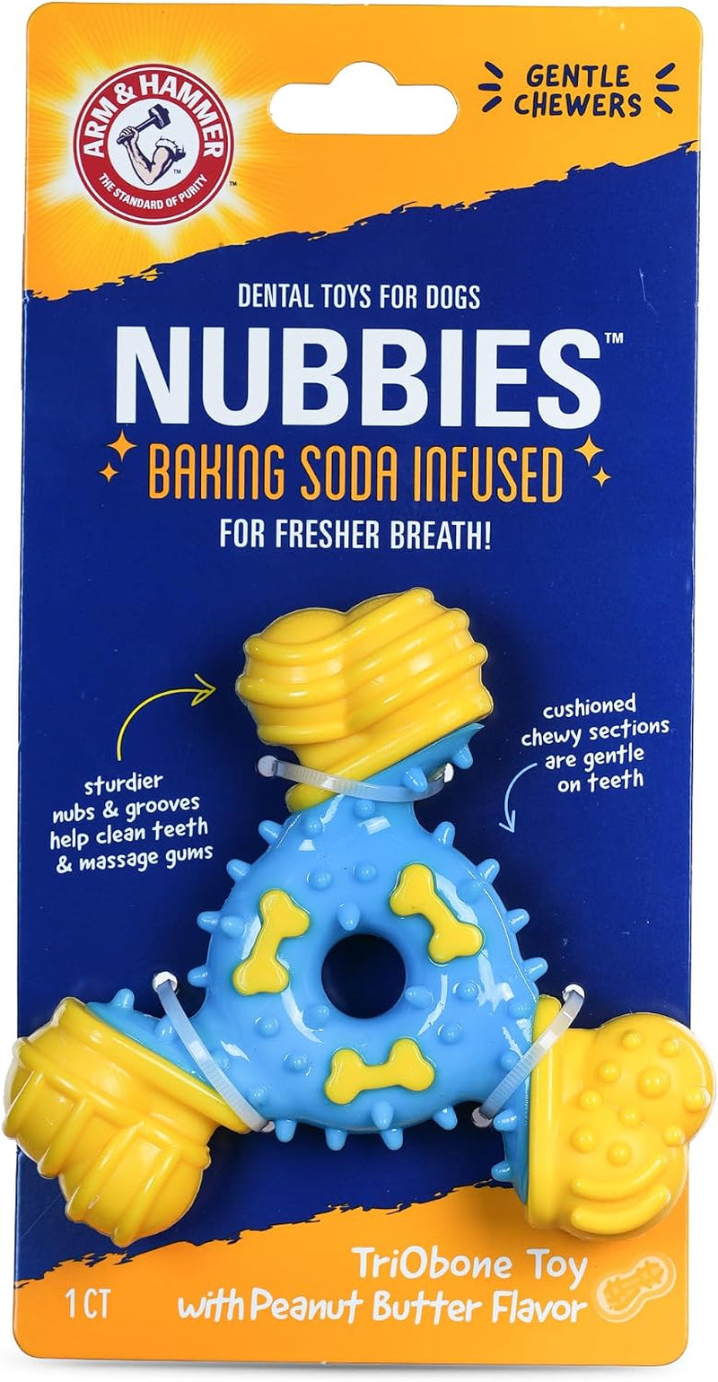 arm-and-hammer-nubbies-t-bone-dental-dog-chew-toy-with-peanut-butter-flavor-tpr-nubs-clean-teeth-and-gums-durable-nylon-chew-for-aggressive-chewers-helps-reduce-plaque-and-tartar