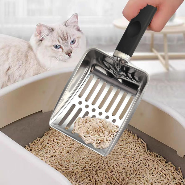 Cat Litter Scoop,Metal Cat Litter Scoop,Stainless Steel Cat Litter Scoop with Non-Slip Handle,Poop Sifting,Kitten Pooper Lifter,For Litter Box5