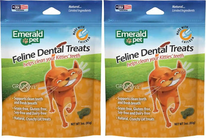 Emerald Pet Grain-Free Cat Dental Treats with Chicken – Crunchy Natural Dental Treats for Cats to Clean Teeth, Freshen Breath, and Reduce Plaque & Tartar – 11 Oz Tub9