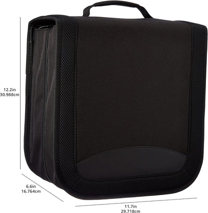 Polyester CD/DVD Portable Storage Binder with Handle, 400-Capacity, Black6