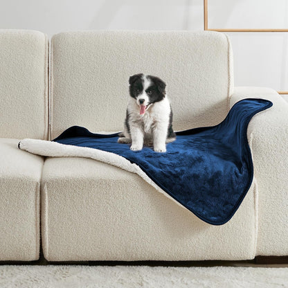 Waterproof Blanket for Bed Couch Sofa, Soft Liquid Pee Proof Pet Blanket for Dog Puppy Cat, Reversible Sherpa Fleece Furniture Protector (Dark Purple, 50X60 Inches)17