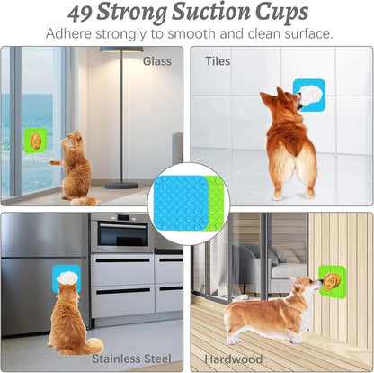 Mateeylife 2PCS Small Lick Mat for Dogs and Cats, Licking Mats for Dog Anxiety Relief, Cat Peanut Butter Lick Pad for Boredom Reducer, Dog Treat Mat Perfect for Bathing Grooming Blue&Green5