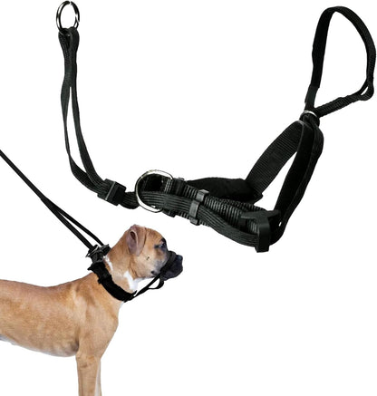 Sporn Head Halter for Dogs, No Pull Dog Harness, Durable Nylon Training Collar for Large Breeds, No Choke Design, Padded Restraints, Adjustable Fit, Easy On/Off, Black, Large1
