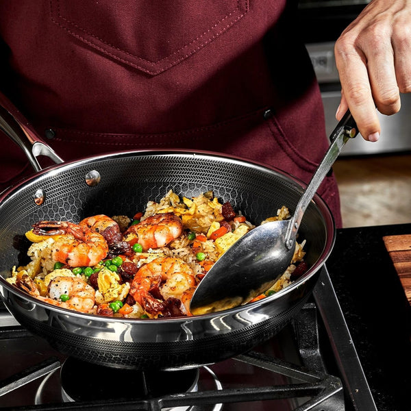 Hexclad 10" Hybrid Nonstick Wok, Dishwasher and Oven Safe, Induction-Ready | Stay-Cool Handles, Dishwasher and Oven Safe up to 900°F, Compatible with All Cooktops7